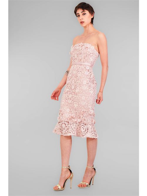 Abito tubino in cady e pizzo D'Andrea collection | 25025ROSE SMOKE